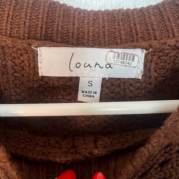 LOUNA Bobbles Sweater - Size Small - Beautiful Brown Collar - Picture 6 of 12